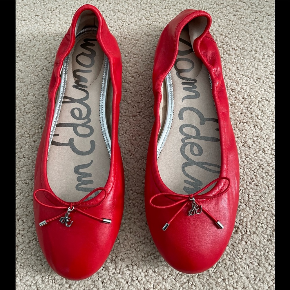 Ballet Flats soft red leather from Sam Edelman